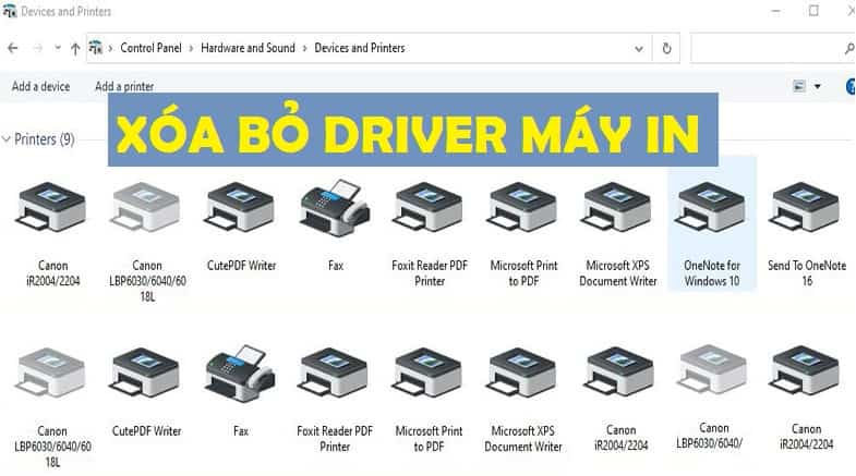 xóa driver máy in