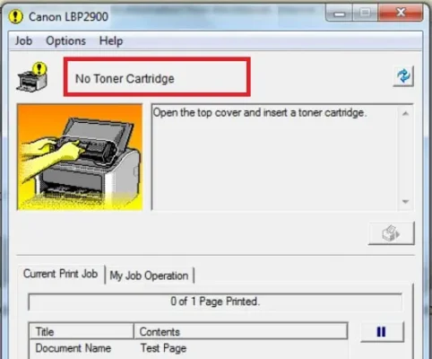 No Toner Cartridge